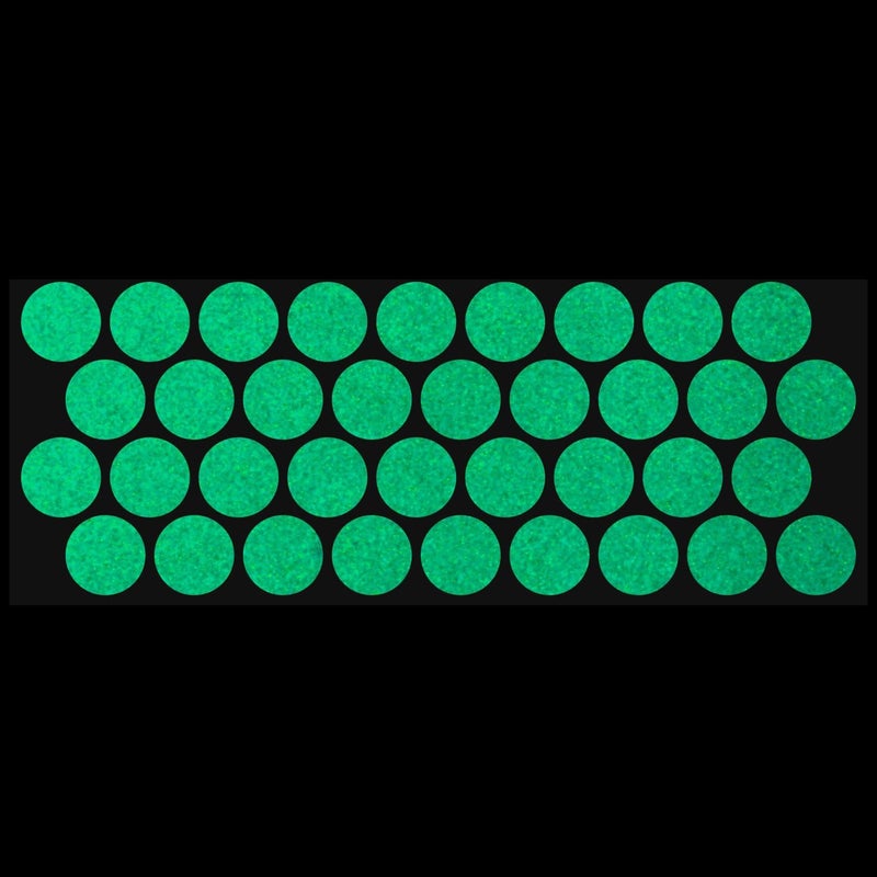 LiteMark Reflective Green 1 Inch Circle Sticker Decals for Helmets, Bicycles, Strollers, Wheelchairs and More - Pack of 36 - Image 2