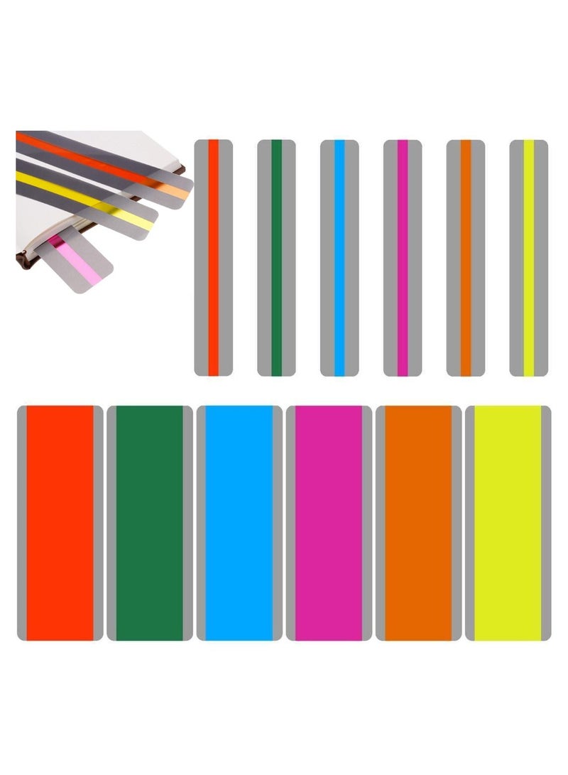 SYOSI Guided Reading Strips Highlight Strips Colored Overlay Highlight Bookmarks Help with Dyslexia for Crystal Children and Teacher Supply Assistant (2 Sizes, 6 Colors） - Image 1