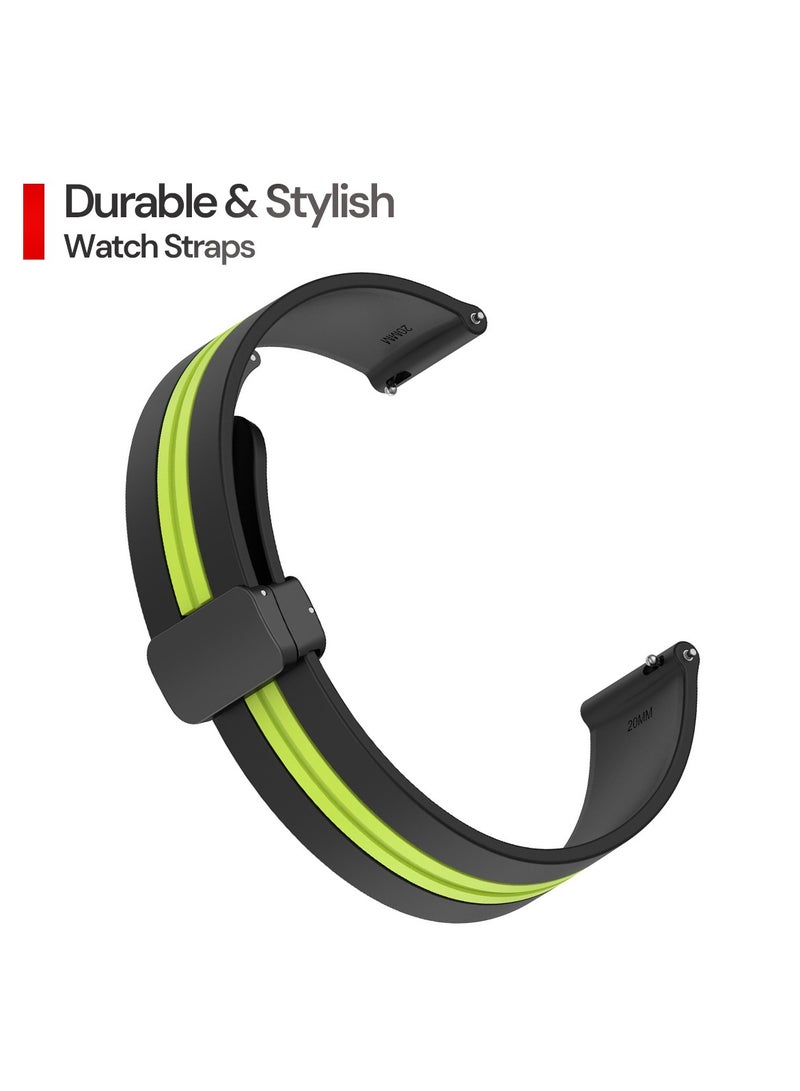 O Ozone (Pack of 3) Bands For Samsung Galaxy Watch 7 6 5 4 FE 40mm 44mm 45mm/Galaxy Watch 6 4 Classic 43mm 47mm 42mm 46mm, 20mm Two-tone Soft Silicone Wristband with Magnetic Buckle for Women Men - Multicolor - Image 3