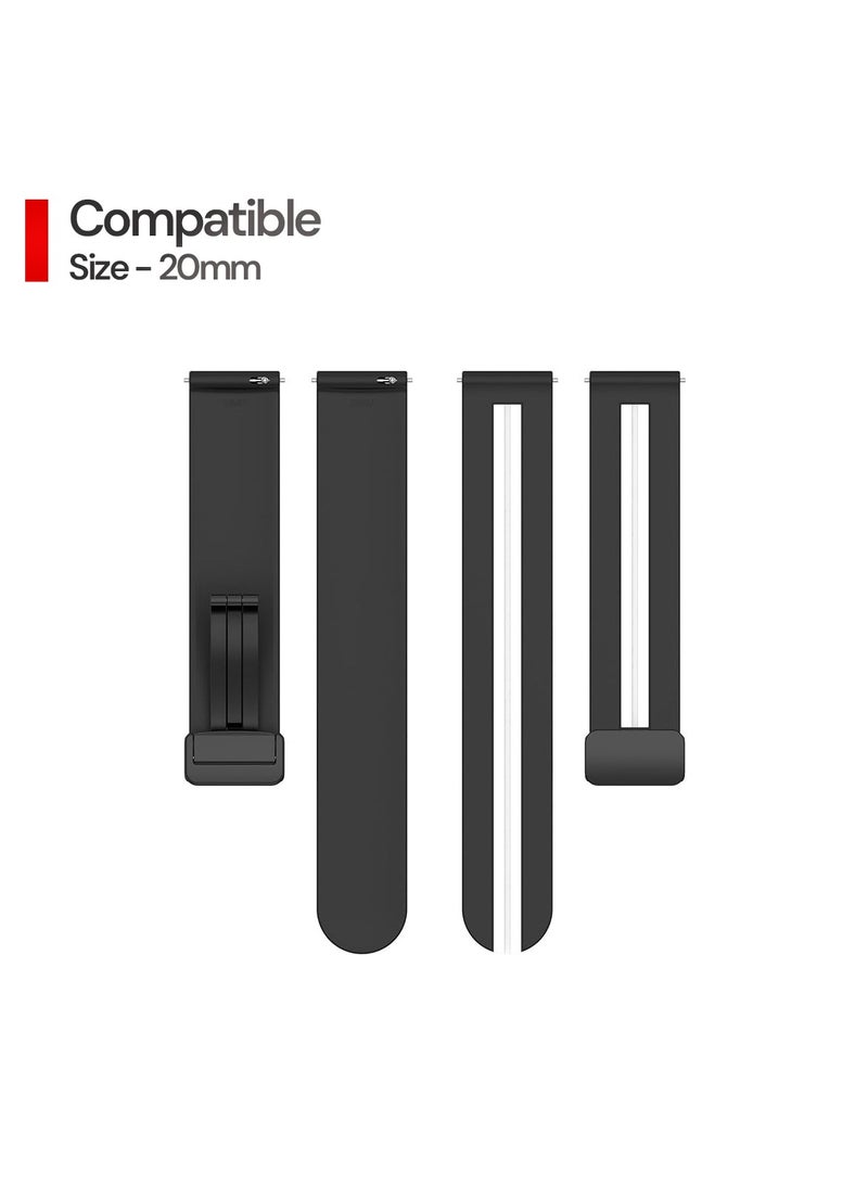 O Ozone (Pack of 3) Bands For Samsung Galaxy Watch 7 6 5 4 FE 40mm 44mm 45mm/Galaxy Watch 6 4 Classic 43mm 47mm 42mm 46mm, 20mm Two-tone Soft Silicone Wristband with Magnetic Buckle for Women Men - Multicolor - Image 2