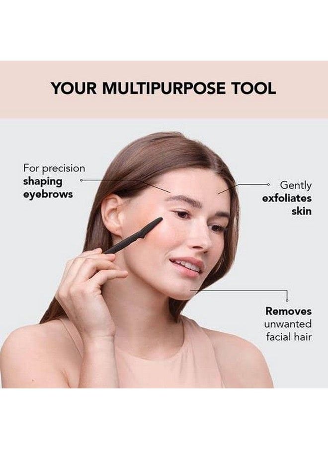 Kitsch أداة Dermaplaning ماكينة حلاقة الوجه؛ ماكينة حلاقة الحواجب؛ إزالة شعر الوجه؛ ماكينة حلاقة ديرمابلان للنساء 12 قطعة (أسود)  - Image 4