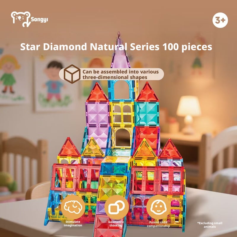 Magnetic Tiles Building Blocks Set - Educational Toy for Kids - Image 1
