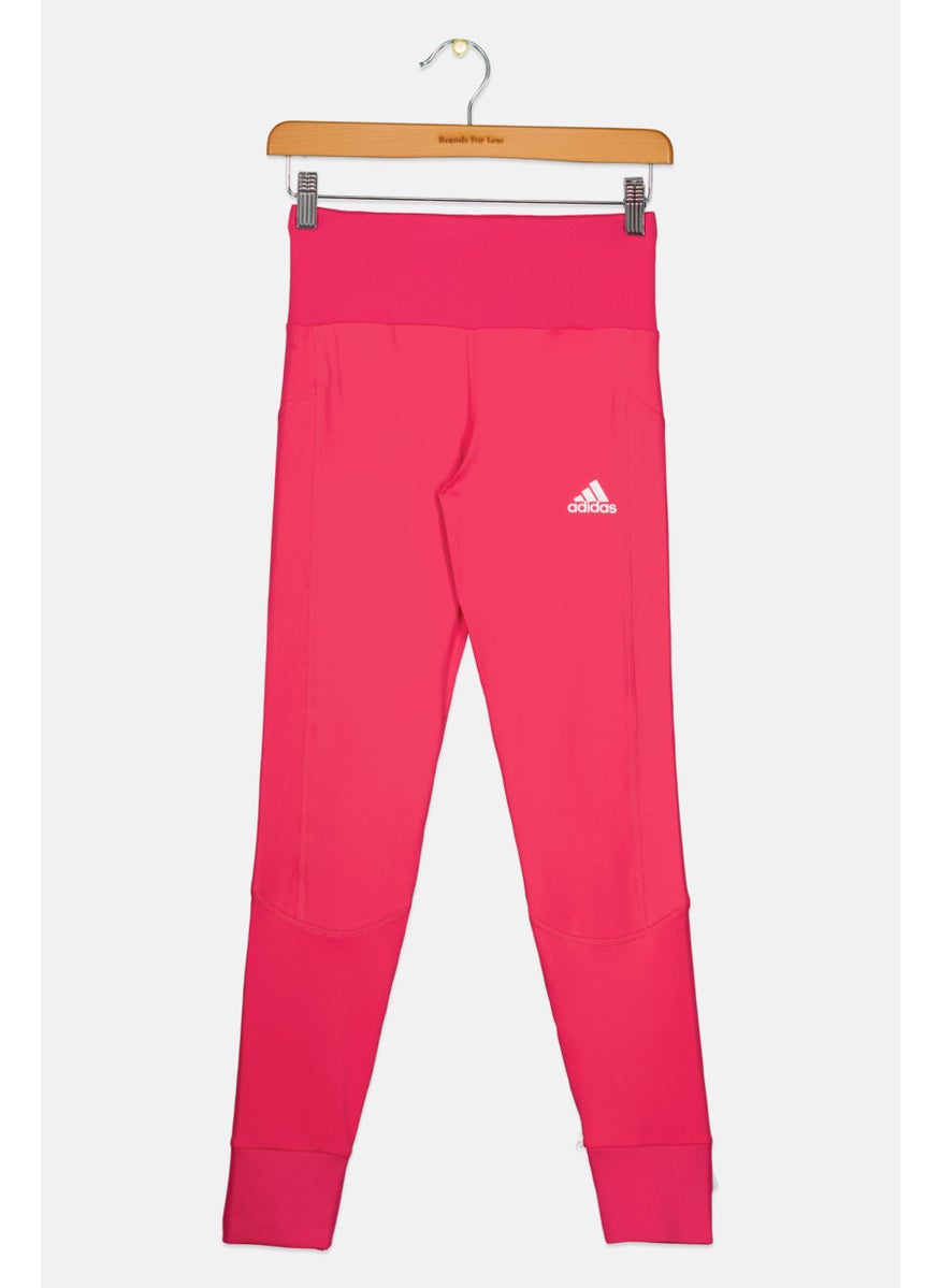 Adidas Kids Girl Sportswear Pull On Training Tights, Pink  - Image 1