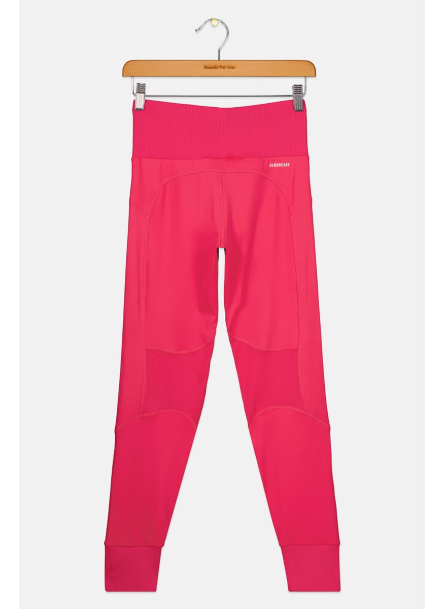 Adidas Kids Girl Sportswear Pull On Training Tights, Pink  - Image 2