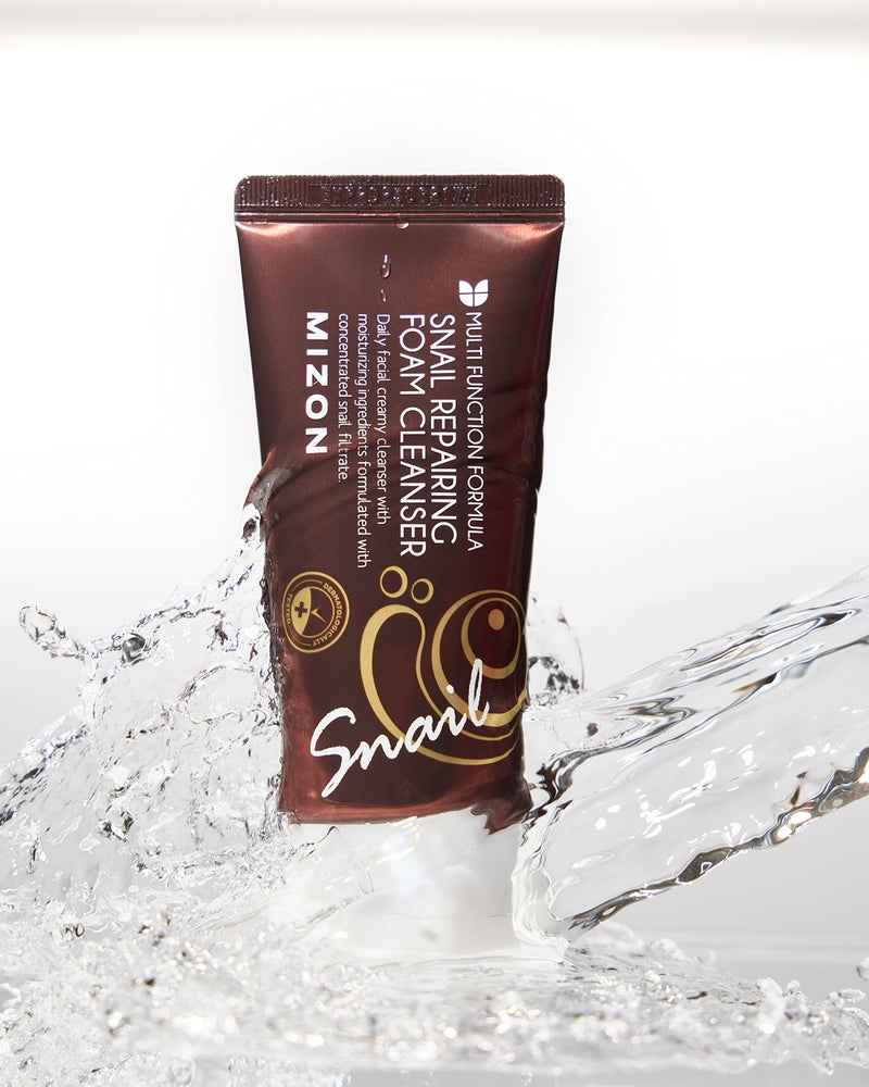 MIZON Full Korean Skincare Set Allin1 Snail Repair Cream Snail Repair Intensive Ampoule Snail Repairing Foam Cleanser and Snail Repair Eye Cream Stocking Stuffers Chirstmas Gift - Image 2