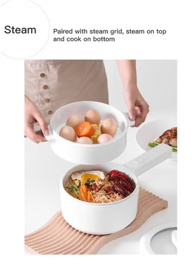 HQ-GAMING Electric Hot Pot 2.0L Electric Cooker Non-Stick Mini Hot Pot Shabu Shabu Rapid Noodles Cooker Electric Skillet Frying Pan for Noodles Egg Steak Oatmeal and Soup  - Image 5