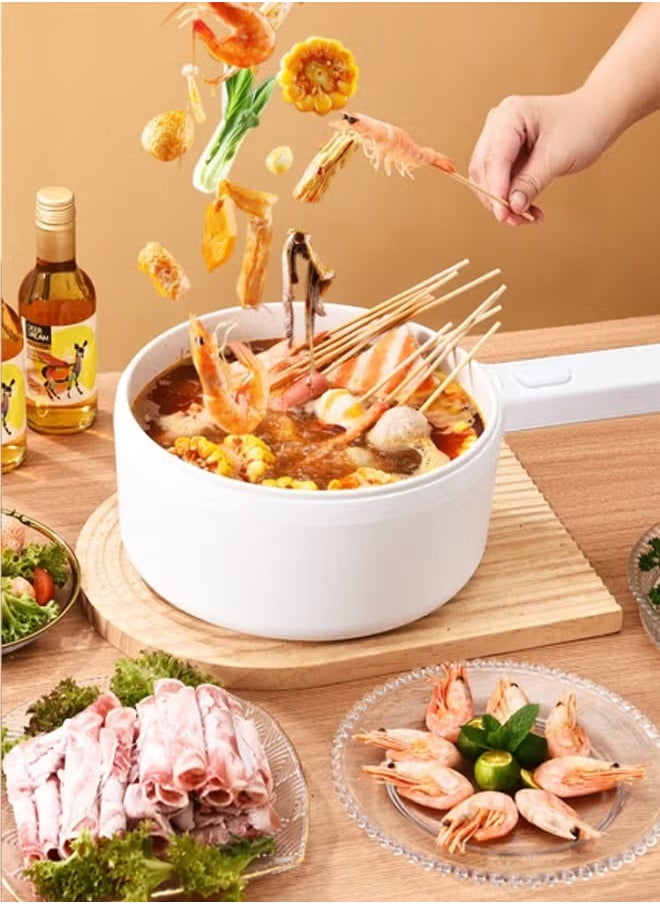 HQ-GAMING - Electric Hot Pot 2.0L Electric Cooker Non-Stick Mini Hot Pot Shabu Shabu Rapid Noodles Cooker Electric Skillet Frying Pan for Noodles Egg Steak Oatmeal and Soup - Image 1