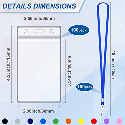 Maileto 50 Pack Lanyard with ID Badge Holder Colorful Lanyards with Waterproof ID Card Holders for Kids, Women, Men (Assorted 10 Colors) - Image 2