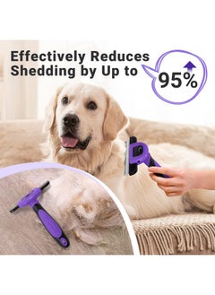 MIU COLOR MIU COLOR Pet Grooming Brush, Deshedding Tool for Dogs & Cats, Effectively Reduces Shedding by up to 95% for Short Medium and Long Pet Hair, Purple  - Image 3