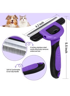MIU COLOR MIU COLOR Pet Grooming Brush, Deshedding Tool for Dogs & Cats, Effectively Reduces Shedding by up to 95% for Short Medium and Long Pet Hair, Purple  - Image 2