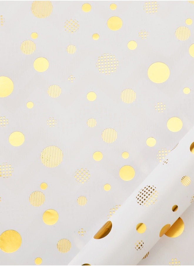 Playpro Set of 5pcs 50 x 70cm Gold Dots Wrapping Paper for Birthdays, Weddings, Anniversaries 