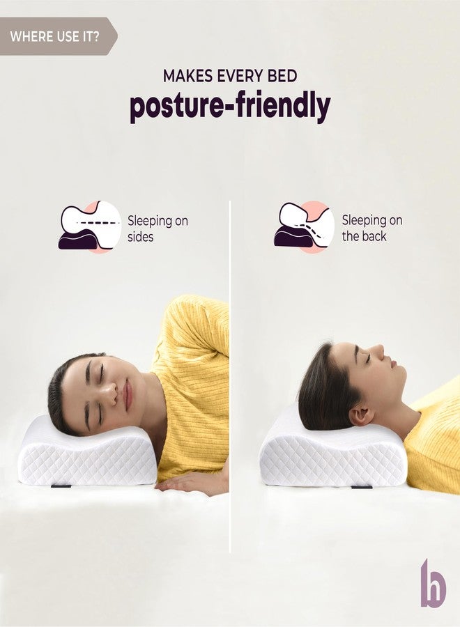 betterhood وسادة بيترهود بوستشر برو بريميوم للرقبة لتخفيف آلام الرقبة والكتف، وسادة من إسفنج الذاكرة، وسادة للرقبة لعلاج التهاب الفقرات، وسادة محيطية لتخفيف آلام الرقبة (مجموعة من قطعتين، حجم صغير، أبيض) - Image 5