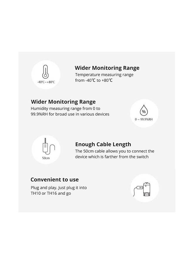 NIBEMINENT DIY AM2301 Temperature and Humidity Sensor Temp. Type: Resistive (-40 C to +80 C) Capacitive (0 99.9%RH) 50cm Cable Black 0.5meter - Image 3