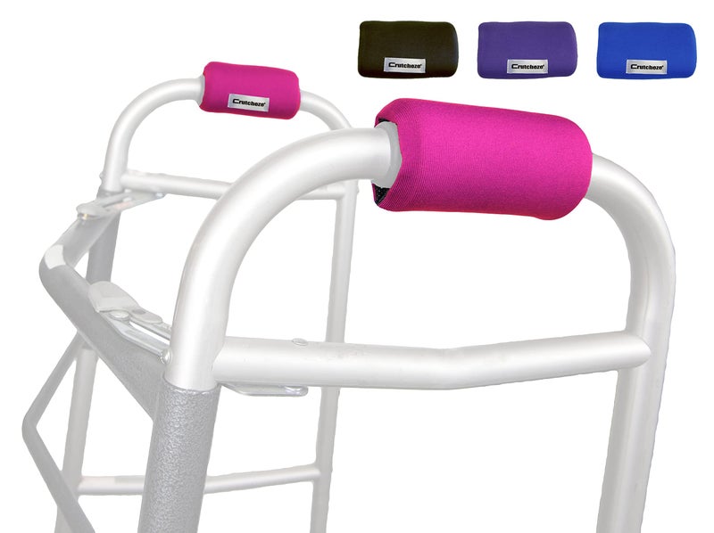 Walker Padded Hand Grip Covers Designed in USA Moisture Wicking Comfort Fashion Washable Walker Handle Cushion Mobility Aid Accessories Pink
