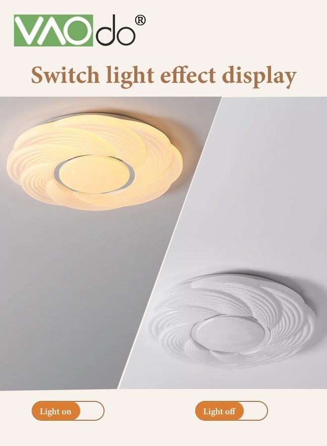 VAOdo LED Flush Mount Ceiling Light Fixture with Remote Control, Eye Protection Stepless Dimming Light, 3 Color Adjustable Round Bright Lamp, for Bedroom Dining Room Kitchen Hallway Laundry - Image 4