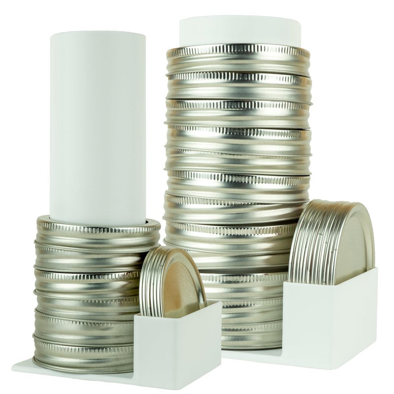 matterform Mason Jar Lid Organizer & Holder | Storage Rack for Canning Jar Lids and Rings | Vertical Stacking Kitchen Organization | Compatible with Regular and Wide Mouth | Holds 20 Lids & 20 Rings (2 Pack) - Image 1