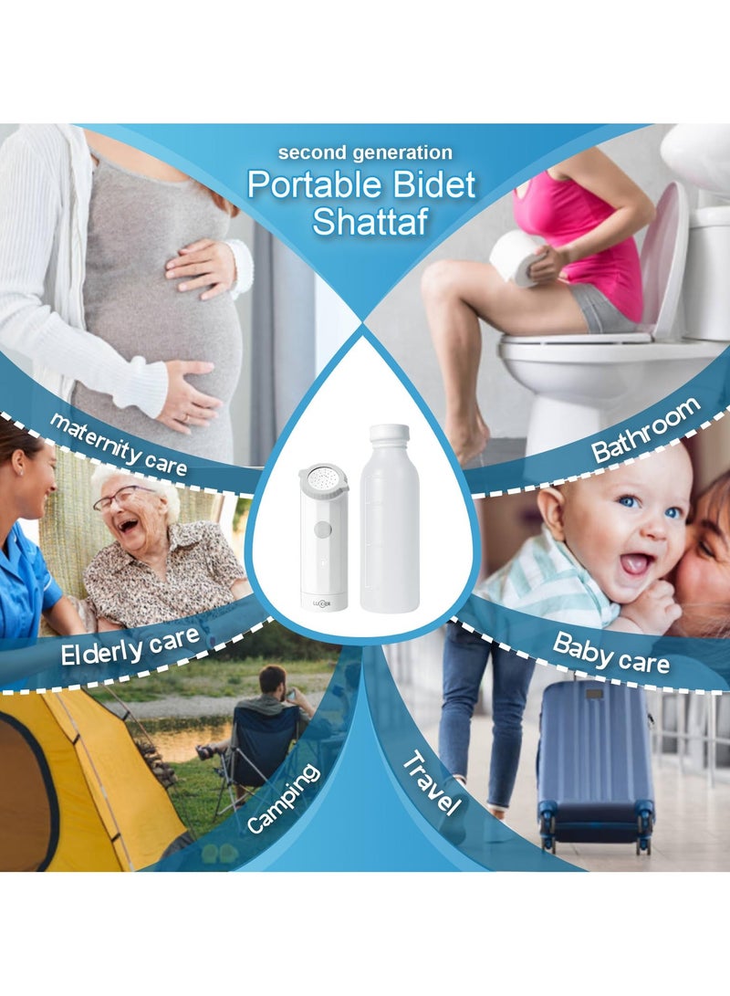 MAKS & CO. Portable Travel shattaf Handheld Personal Bidet Electric Mini Bidet Sprayer with 2 Water Pressure Levels for Personal Hygiene Cleaning/Soothing Postpartum Care/Baby Care/Outdoor Traveling - Image 2