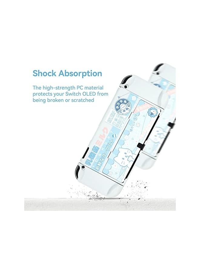 PROMASS Protective Case Slim Cover Case Compatible with Nintendo Switch OLED and Joy Con - Shock-Absorption and Anti-Scratch - Yogurt Cat - Image 3