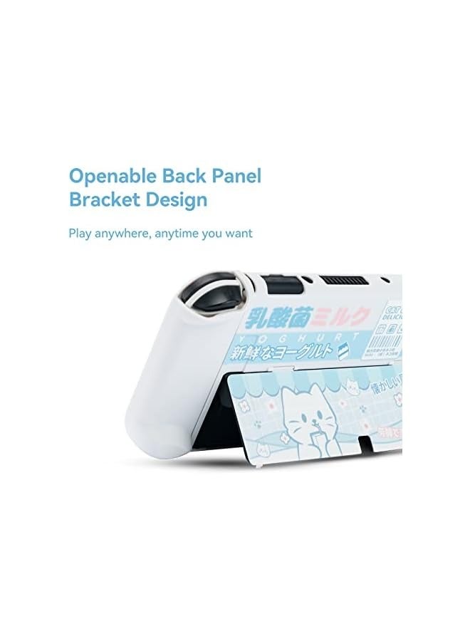 PROMASS Protective Case Slim Cover Case Compatible with Nintendo Switch OLED and Joy Con - Shock-Absorption and Anti-Scratch - Yogurt Cat - Image 4