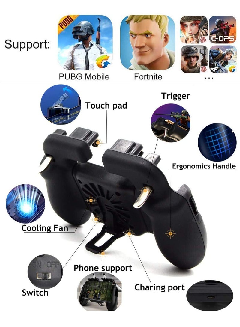 Mobile Game Controller with Cooling Fan for PUBG Smartphone Game Triggers Controller Joystick Gamepad - Image 2