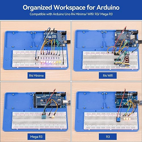 SunFounder RAB Holder for Raspberry Pi Breadboard Holder 5 in 1 Base Plate Compatible with Arduino Uno R4 Minima/WiFi/Uno R3/Mega R3, Raspberry Pi 5 4B 3B+ 3B 2 Model B and 400 800 Points Breadboard - Image 3