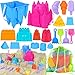 FUSPWEAO Beach Toys Sand Toys for Kids Sand Castle Toys for Beach with 2 Castle Bucket and Mesh Bag Sand Molds Shovels and Rakes Sandbox Toys for Toddlers Travel Beach Toys for Kids 310 - Image 2
