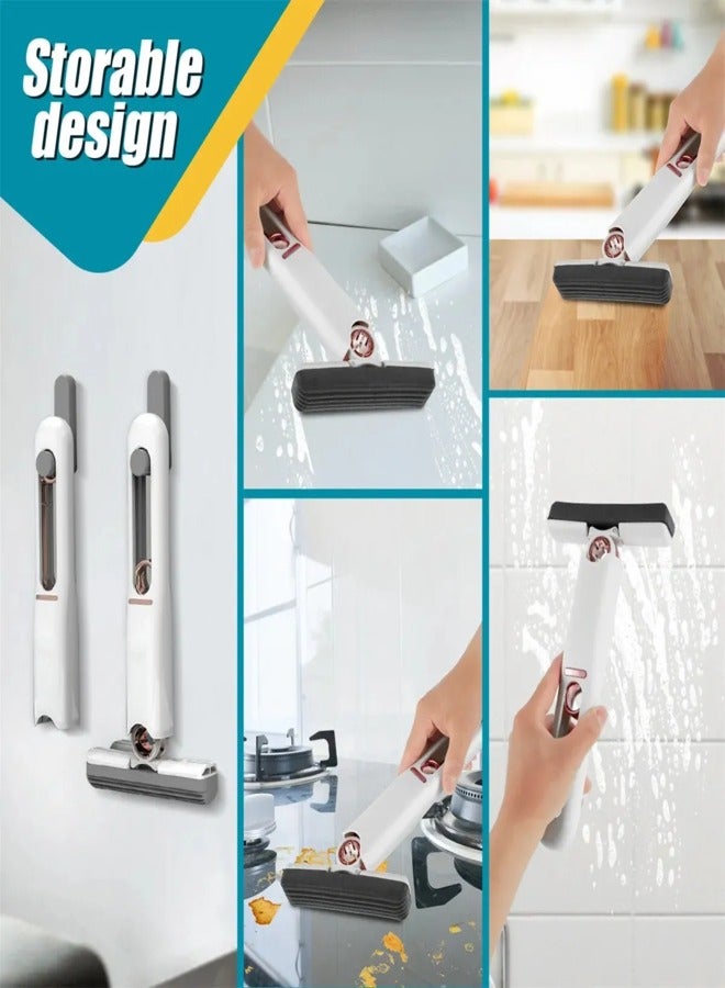 AROAQ ممسحة ميني المحمولة أداة تنظيف للمطبخ والحمام والأسطح PVA إسفنجة مقبض مفتاح - Image 1
