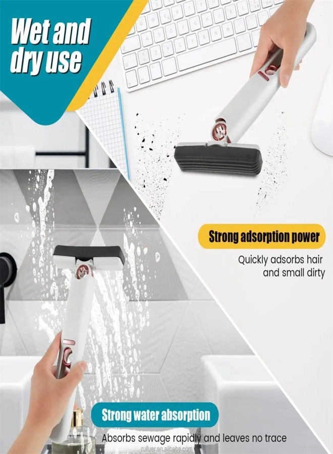 AROAQ ممسحة ميني المحمولة أداة تنظيف للمطبخ والحمام والأسطح PVA إسفنجة مقبض مفتاح - Image 2