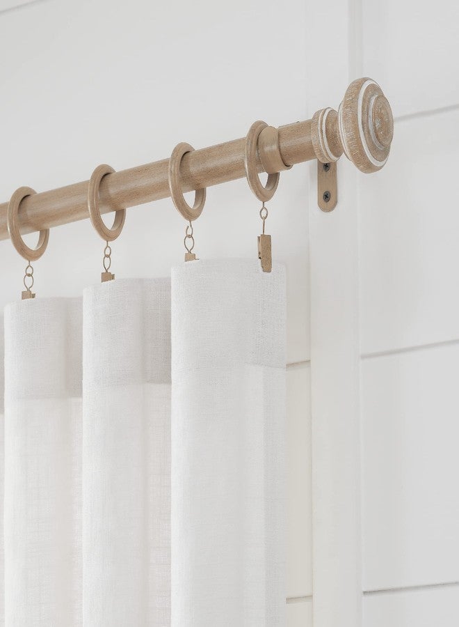 MODE Farmhouse Collection 1 1/8" Diameter Curtain Rod Set with Porch Doorknob Curtain Rod Finials and Steel Wall Mounted Adjustable Curtain Rod, Fits 36” to 72” Windows, Weathered Oak - Image 4