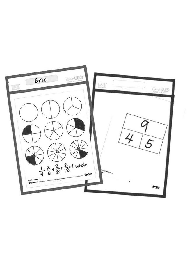 EAI Education EAI Education SmartPAL Dry-Erase Sleeves: Black, 10 x 14 in - Set of 10  - Image 2
