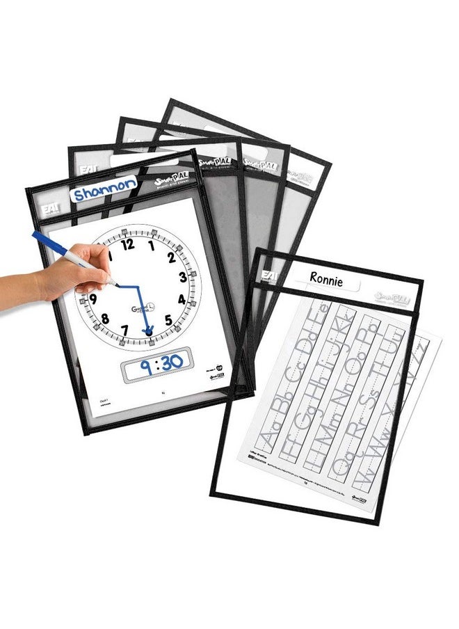 EAI Education EAI Education SmartPAL Dry-Erase Sleeves: Black, 10 x 14 in - Set of 10  - Image 1