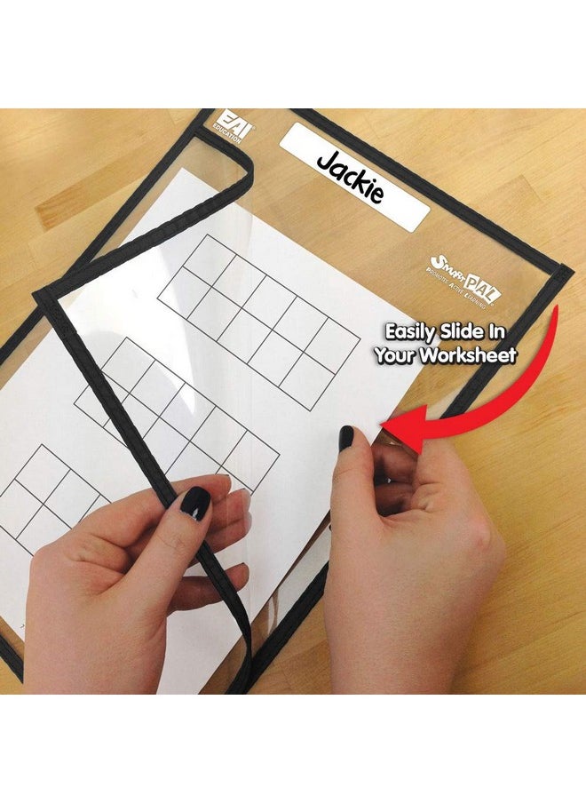 EAI Education EAI Education SmartPAL Dry-Erase Sleeves: Black, 10 x 14 in - Set of 10  - Image 3
