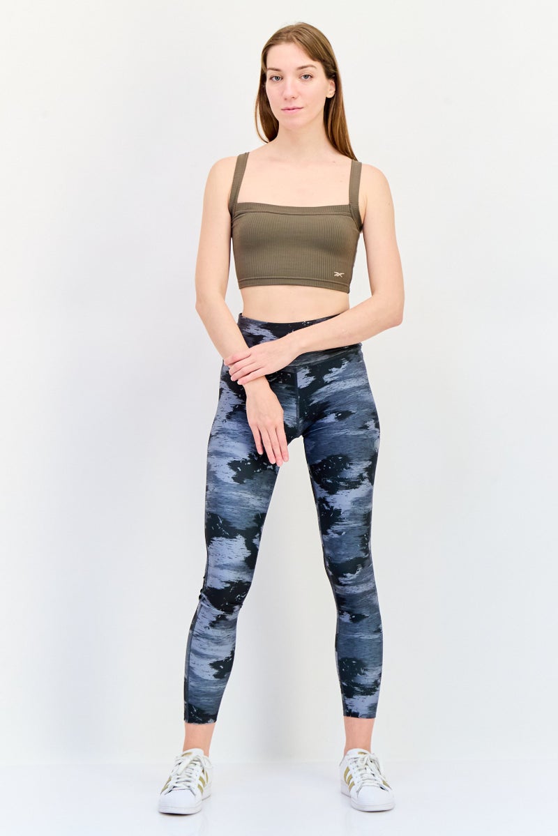 Reebok تي شيرت رياضي نسائي بلا أكمام مناسب في الهواء الطلق، زيتوني - Image 4