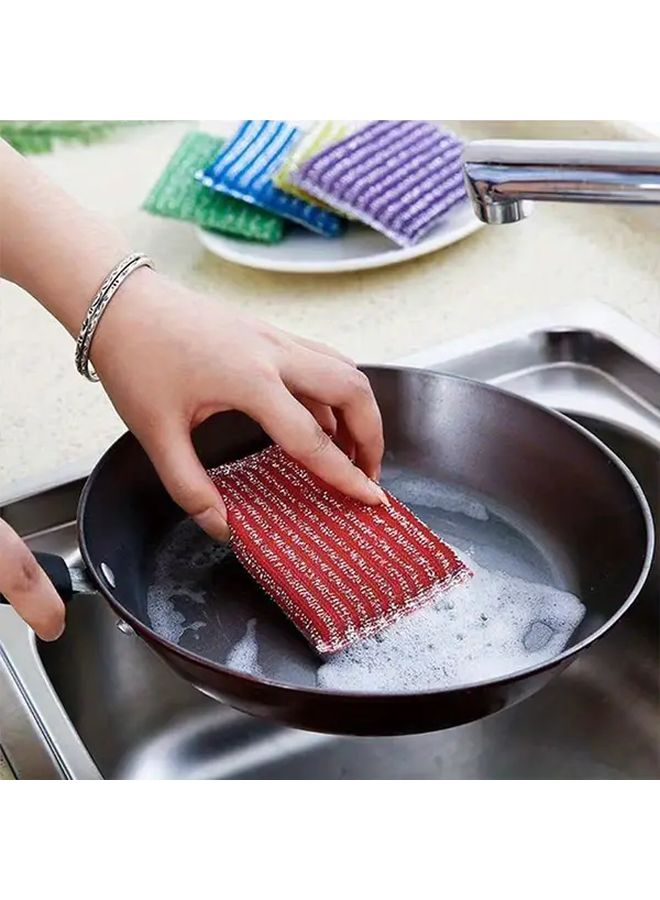 4pcs Heavy Duty Reusable Kitchen Sponges Random Colors Double Sided Scrub Pads Machine Washable - Image 2