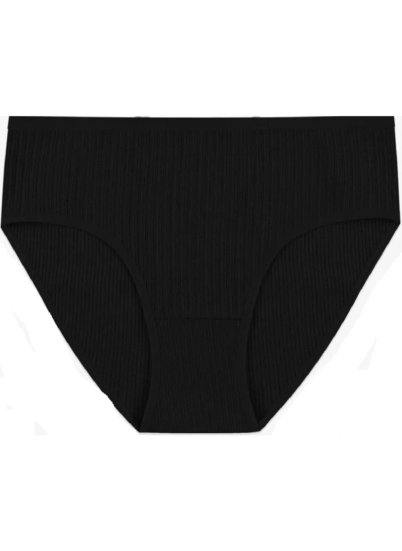 كي واي سي شوبينج 10 Pieces Black Color Cotton High Waist Bato Ribbed Camisole Women's Panties