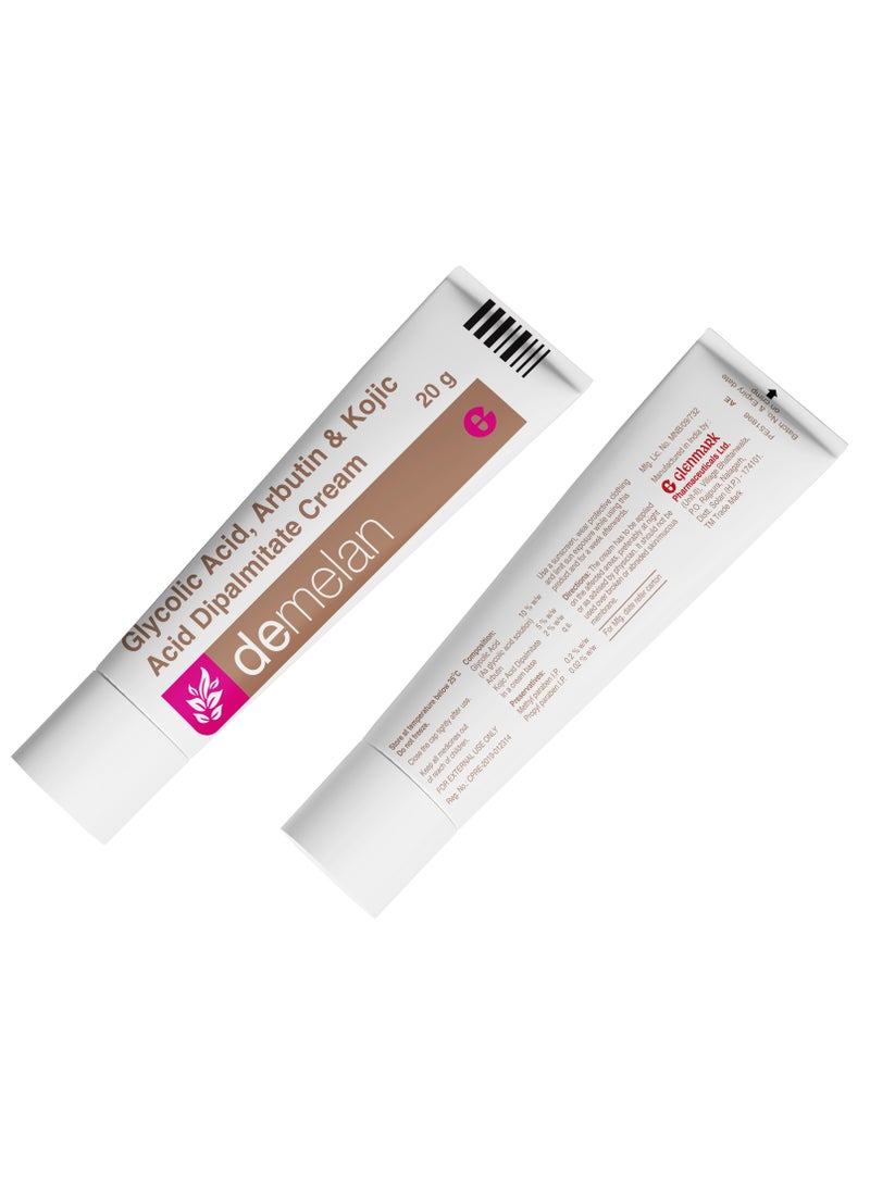 Demelan Glycolic Acid, Arbutin & Kojic Acid Dipalmitate Cream 20g - Image 2