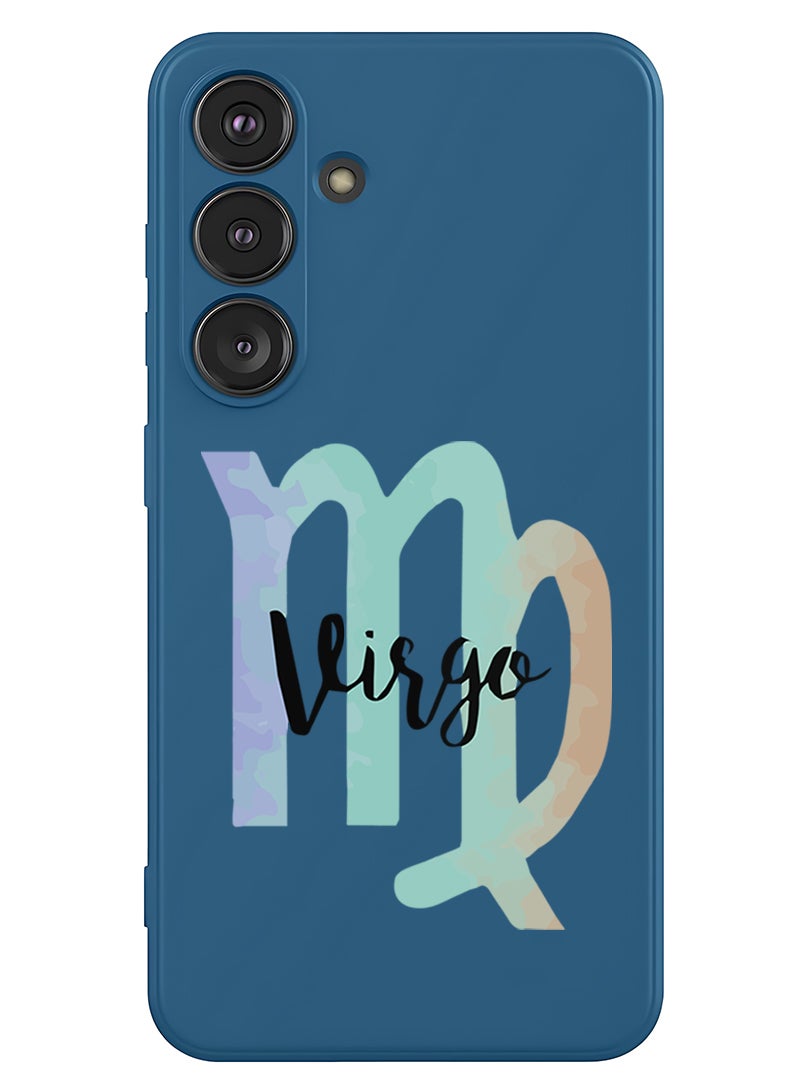 Theodor Protective Slim Fit Case Liquid Silicone Cover with Full Body Protection Anti-Scratch Shockproof Case For Samsung Galaxy S25 (Blue) - Virgo-01 - White - Image 1