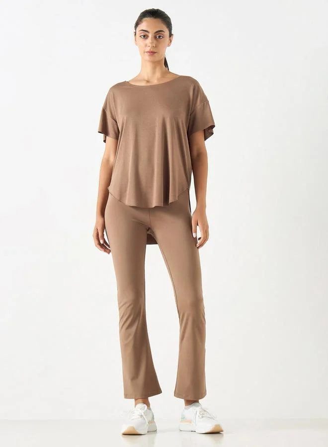 ADOT by Splash Flared Leggings with Elasticated Waistband