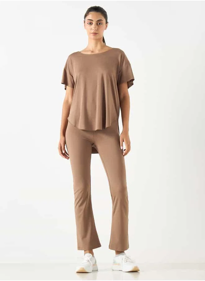ADOT by Splash Flared Leggings with Elasticated Waistband