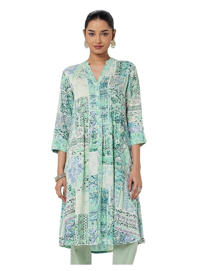 BIBA Women Rayon  Viscose Straight Fit KurtA 2XL - Image 1