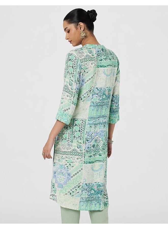 BIBA Women Rayon  Viscose Straight Fit KurtA 2XL - Image 2
