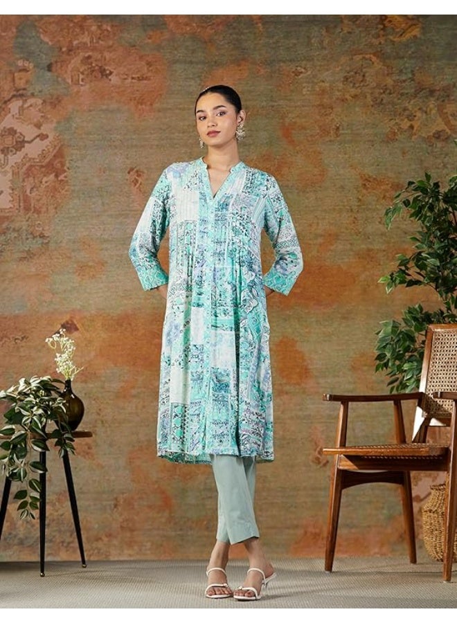 BIBA Women Rayon  Viscose Straight Fit KurtA 2XL - Image 4