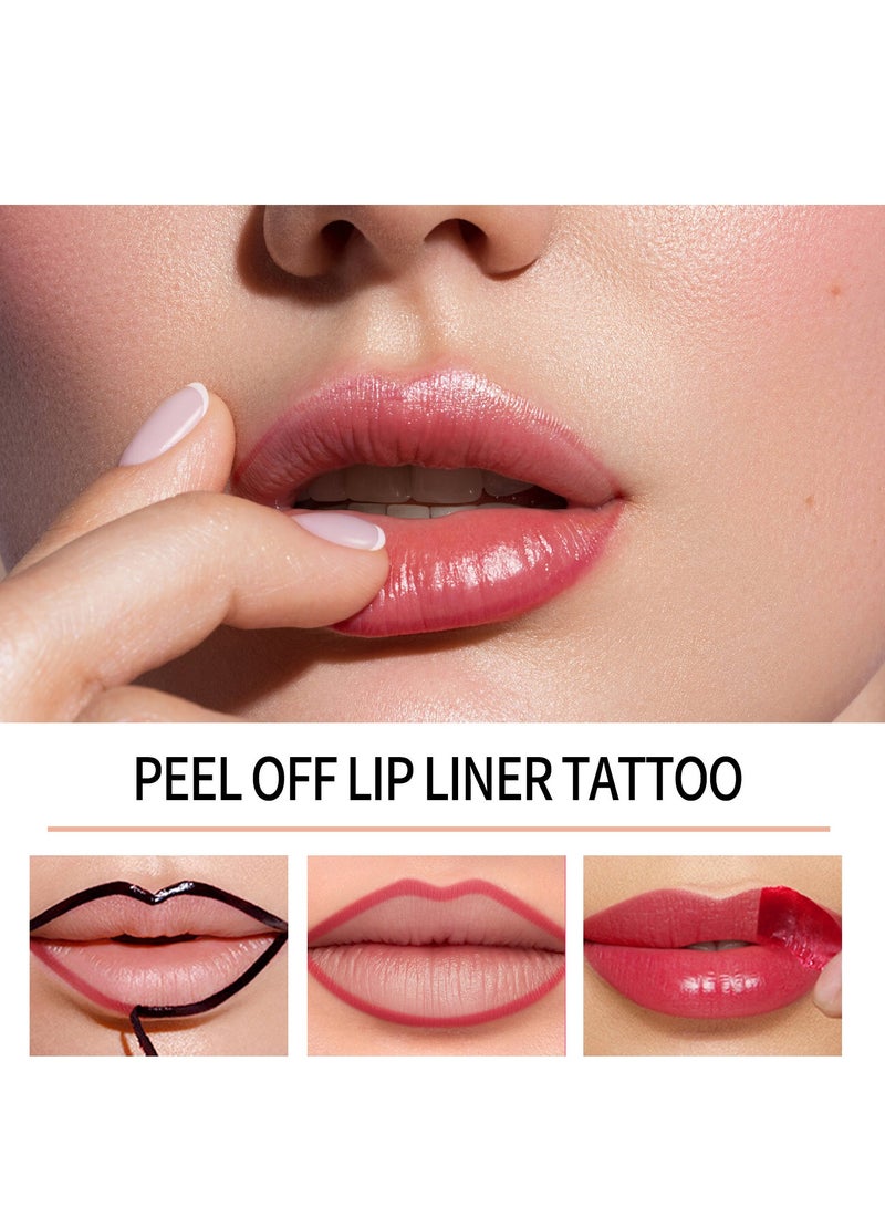 أوليبولا Peel Off Lip Liner Stain,Lip Liner Peel Off Lip Liner With Matte Finish, Long Lasting Lip Stain Peel Off Waterproof Plumps Up Lip Colour Lip Liner, Natural Instant Peel Off Lip Stain Set - Image 4