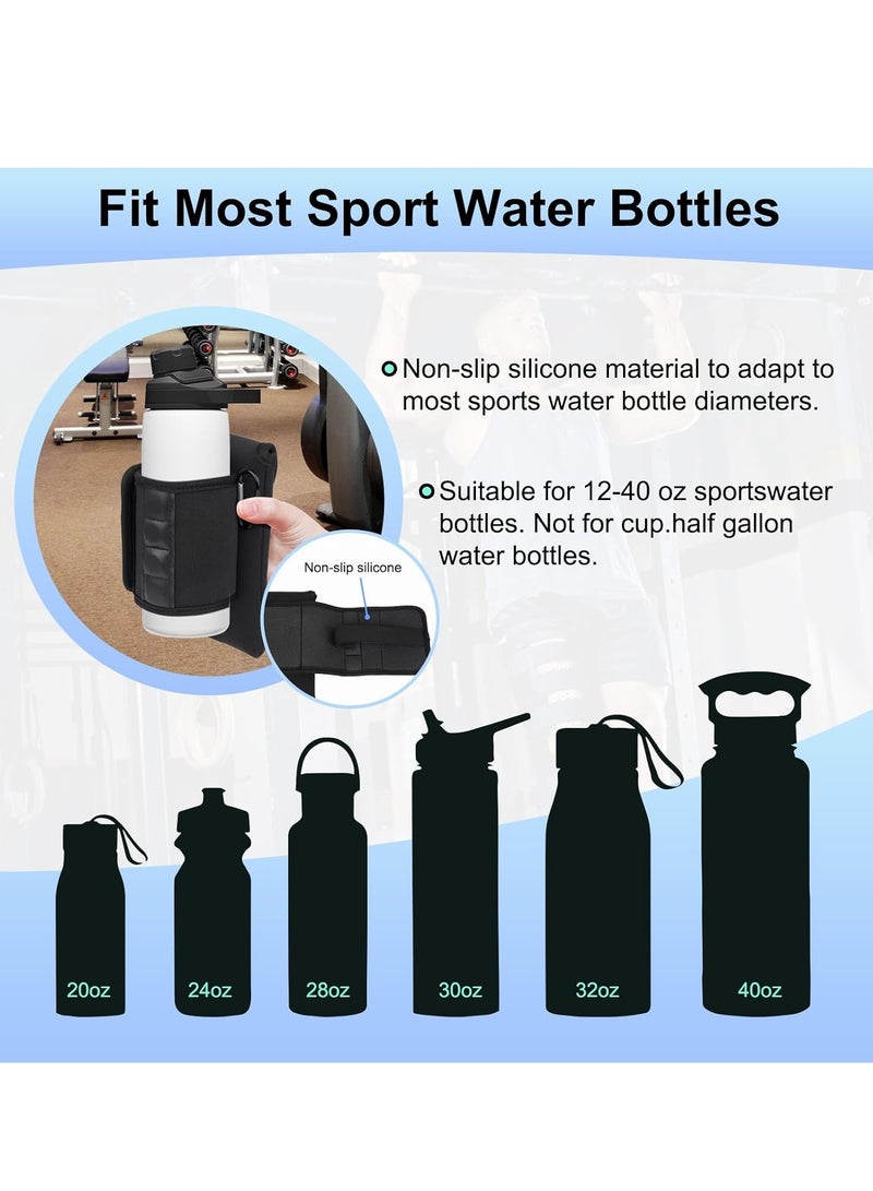 Generic Magnetic Water Bottle Holder  Gym Pouch for Exercise Equipment with Accessory Pocket for Phone, Keys, Cards, Headphones - Secure Fit for Metal Surfaces on Treadmill, Bike, Rack (Black) - Image 3