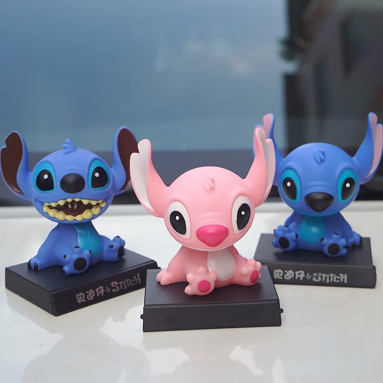 Cute Cartoon Car Dashboard Bobbleheads Color box with car stickers 8*9*12