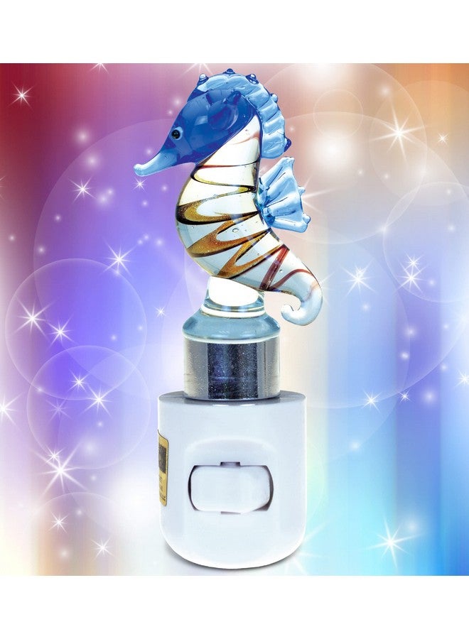 Puzzled COTA Global Seahorse Night Light - Home Décor Wall Plug in Night Light with Switch, Unique Decorative Hand Made LED Glass Art Nightlight for Bathroom, Nursery - 4.5 Inches - Image 5
