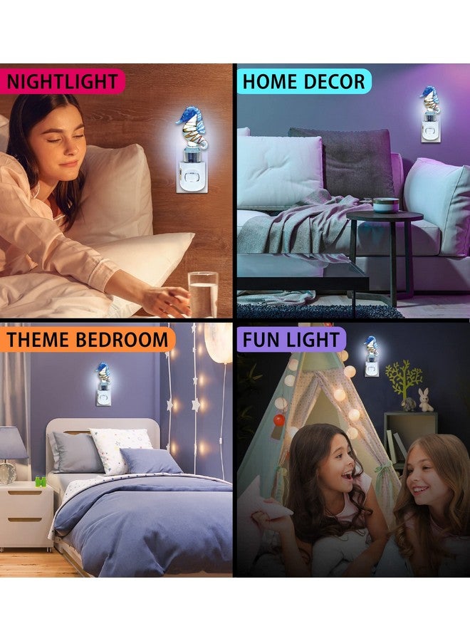 Puzzled COTA Global Seahorse Night Light - Home Décor Wall Plug in Night Light with Switch, Unique Decorative Hand Made LED Glass Art Nightlight for Bathroom, Nursery - 4.5 Inches - Image 3
