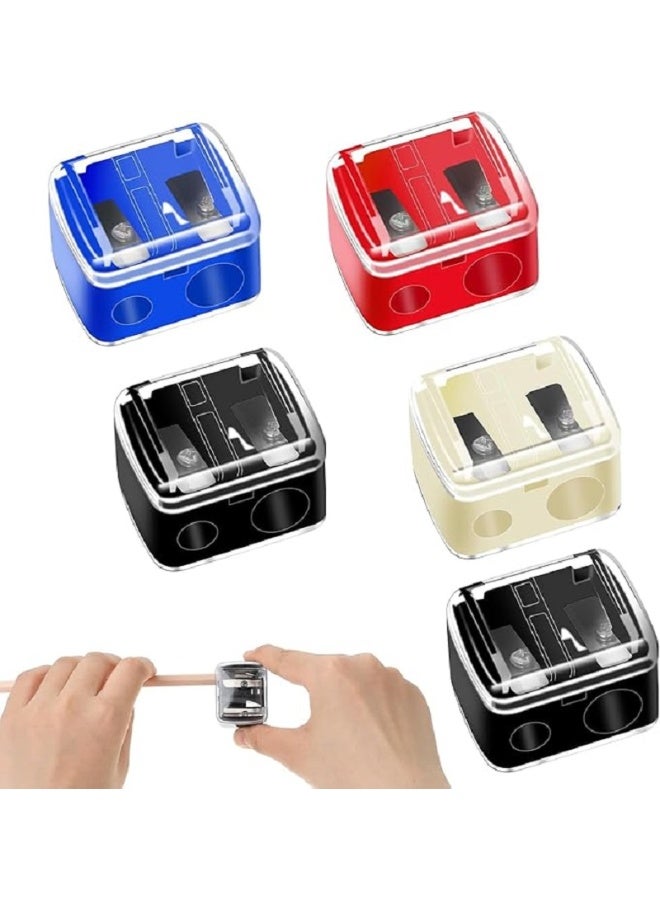 براية أقلام رصاص وتلوين بغطاء للحماية، متعددة الألوان، عملية وصغيرة الحجم، مثالية للمدرسة والمكتب والرسم –(قطعتين) - Image 1