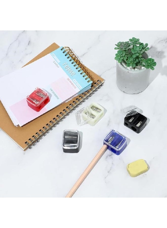 براية أقلام رصاص وتلوين بغطاء للحماية، متعددة الألوان، عملية وصغيرة الحجم، مثالية للمدرسة والمكتب والرسم –(قطعتين) - Image 3