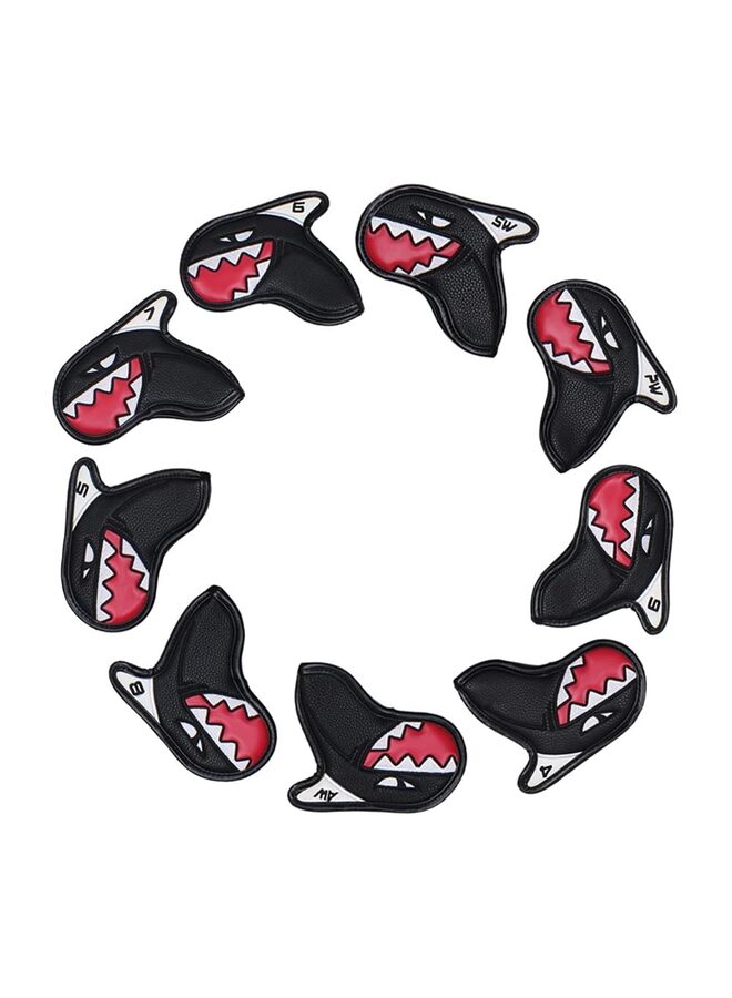 Generic 9PCS Golf Woods Headcovers Covers for Driver Fairway Clubs Set Heads Leather Unisex Black - Image 5